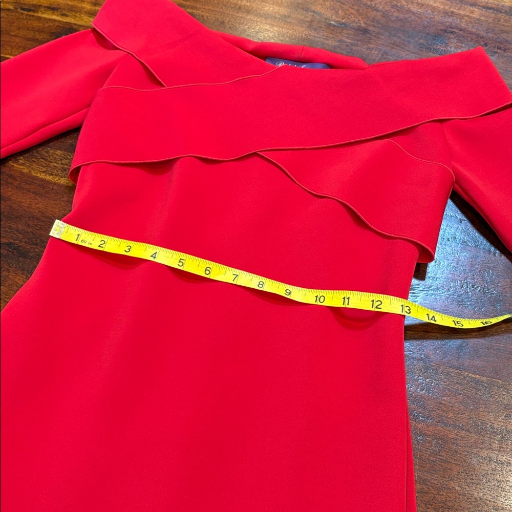 Ralph Lauren Collection Red Cross Front Off-the-Shoulder Cocktail Dress size 4 - Picture 11 of 13